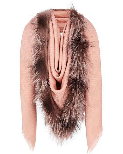 fendi shawl with fur pink|fendi touch of fur shawl.